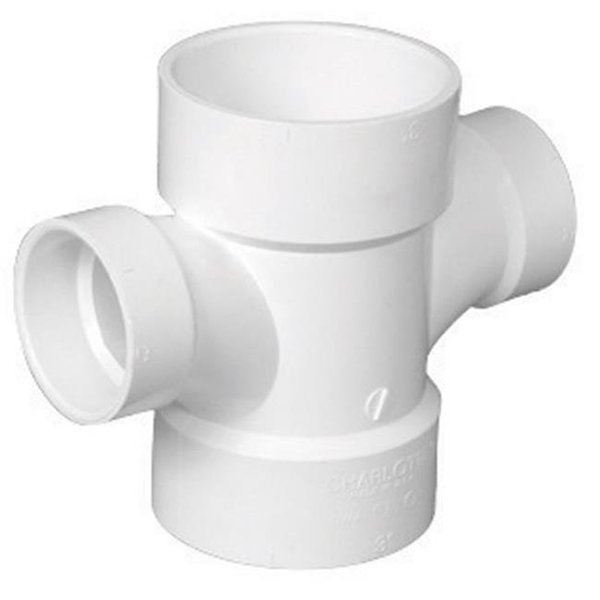 Charlotte Pipe And Foundry Charlotte Pipe & Foundry PVC004291200HA PVC -DWV Double Sanitary Tee; 3 x 3 x 2 x 2 in. 46355